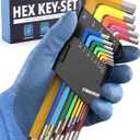 13-Piece Metric Allen Key Set – Long Arm Hex Wrench Set (0.7 mm to 10 mm) – Chrome Vanadium Steel – Ball End L-Shaped Hex Keys for Furniture, Bikes & Machinery