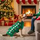 Christmas Dog Sweater Pet Christmas Knitwear Warm Dog Turtleneck Sweater with Xmas Trees Patterns Pet Winter Warm Clothes Knitted Shirt Hoodie for Small Medium Large Dogs 3XL
