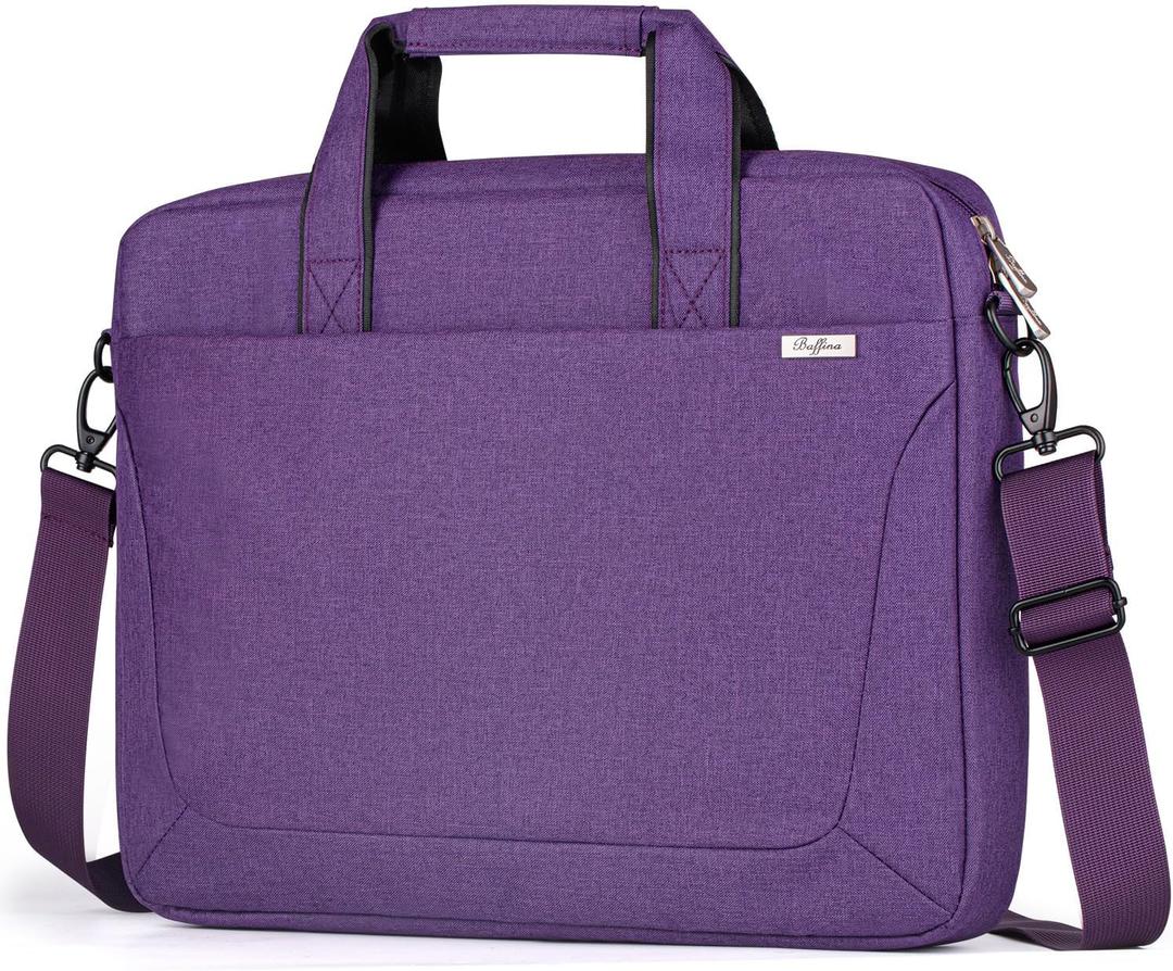 BAFFINA 17 17.3 Inch Laptop Shoulder Bag for Men Women,Waterproof Computer Carrying Case Messenger Bag with Strap for 17-18" HP Dell,Laptop Briefcase for Office business Travel College School,Purple