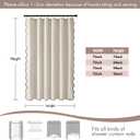 MIULEE Linen Scalloped Cream Shower Curtain with 12 Metal Hooks Boho Farmhouse Cute Heavy Duty Washable Waterproof Thick Cloth Shower Curtains with Black Border for Bathroom Hotel,W72*L72, Natural