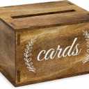 Wooden Wedding Card Box with Slot Rustic Gift Card Box for Wedding Decorations for Reception Money Gift Boxes for Party Anniversary Baby & Bridal Shower