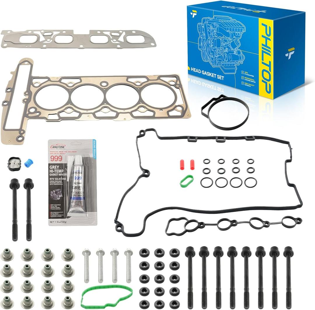 PHILTOP HS26466PT-1 Head Gasket Set Compatible with 2008-2012 Malibu, 2009-2010 Cobalt Sky, 2008-2010 G6, 2008-2011 HHR, 2008-2010 Vue G5, 2.4L, Engine Cylinder Head Gasket Kit with Bolts - 30PCS