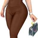 Ekaliy 2 Piece Outfits for Women Sexy One Shoulder Crop Top Bodycon Pants Set Clubwear (Brown, L)