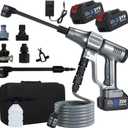 1200PSI Cordless Pressure Wassher Handheld Portable, 24.0Ah Batteries (Gray)