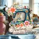 2 x Sewing Machine Christmas Ornament 2025 - Xmas Gifts for Sewers and Quilters, Wooden Ornaments for Christmas Tree Decorations, Christmas Keepsake for Hanging Decor, Gifts for Friends Women Sisters