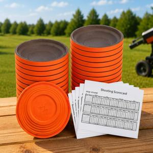 Silipull 100 Pcs Biodegradable Clay Pigeons, Standard 110mm Clay Targets Refill Skeet Targets Disks with 5 Scorecard, High-Visibility Target for Skeet & Trap Shooting, Practice Shattering Disc, 4.33 x 0.98"