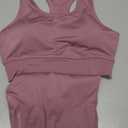2 piece workout sets for women - High Waisted Leggings & Sports Bra Womens 2 piece workout set for Yoga, Gym (Medium, Dusty Pink)