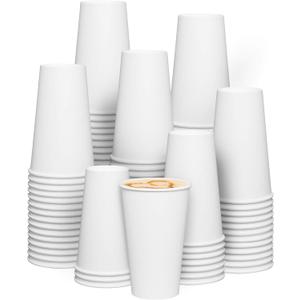 GUSTO White Paper Cups [16 oz - 200 Count] Disposable Coffee Cup for Hot Drinks  Sturdy & Eco-Friendly  Paper Cups for Tea, Cocoa & More  Formerly Comfy Package
