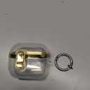 Miimall Compatible with Samsung Galaxy Buds 3/Buds 3pro/Buds3 FE Case with Secure Lock Clip, Clear Shockproof Electroplating Protective Cover for Galaxy Buds 3 / Buds3 pro/FE with Carabiner(Gold)