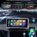 Portable Apple Carplay Screen for Car, Touch Screen with Wireless Android Auto, Car Audio Receivers with Voice Control, Mirror Link, Music Play, GPS Navigation, Built-in Customized Speakers (White)