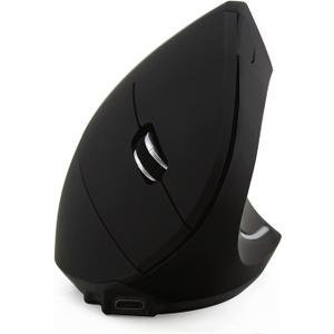 5th generationWireless Vertical Ergonomic Optical Mouse, Jelly Comb Rechargeable 2.4G Wireless Vertical Mouse Optical Mice with 6 Buttons 3 Adjustable DPIBetter Performance for PC, (Black)