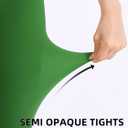 Women's 80 Denier Semi Opaque Tights High Waist Soft Solid Color Footed Pantyhose (Green, S)