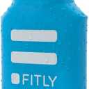 FITLY Soft Flask - Shrink As You Drink Soft Water Bottle for Hydration Pack - Folding Water Bottle Ideal for Running, Hiking, Cycling, Climbing & Rigorous Activity (8.5 Ounces, Blue)