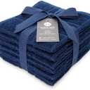 Mellow Buff 100% Cotton Terry Dish Cloth & Dish Towel, 6 Pack, Super Soft and Absorbent Kitchen Towels, Perfect for Kitchen Cleaning and Dish Washing (Navy Blue 6 Pack) 16x25