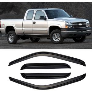 Window Rain Guards for 1999-2006 Chevy Silverado/GMC Sierra 1500/2500/3500HD Extended Cab, Window Visor Vent Wind Shade Deflector Shield Protector Sun 2007 Silverado/Sierra Classic, Out Channel, 4 PCS