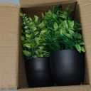DCECDWD Set of 4 Fake Plants 7” Small Potted Plants Artificial Plants Indoor Mini Greenery Plants for Indoor Decor Home Shelf Office Decor, Compact Black Pot
