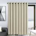 Deconovo 100% Blackout Curtains  Noise Reducing, Thermal Insulated Drapes  Grommet Room Darkening Window Panels  Light Blocking & Privacy Protection (Light Beige, 100x95 Inch, 1 Panel)