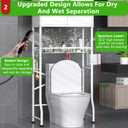 Over The Toilet Storage Cabinet - 2-Door Design Bathroom Organizers Shelf, Freestanding Space-Saver Above Toilet Storage Cabinet with Privacy Protection Rack, Water-Resistant Toilet Shelves (White)