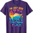 I'm Just Here for The Free Ice Cream Family Cruise Trip T-Shirt, Size M