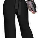 sexycherry Formal Jumpsuit for Women Dressy Elegant Long Straight Pants Jumpsuits for Party Club with Zipper (3X-Large, Dark Black)