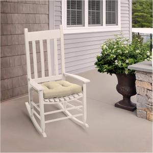 Arden Indoor/Outdoor Rocking Chair Or Wicker Chair Cushion, 2-Pack, 20 x 18, Water Repellent, Rain Proof, Fade Resistant Cushion for Rocking Or Rounded Back Chair Tan Leala