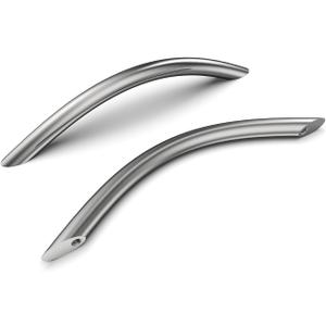 homdiy 10 Pack 5 Inch Brushed Nickel Cabinet Pulls Arched Drawer Handles Solid Hardware for Kitchen and Bathroom Dresser