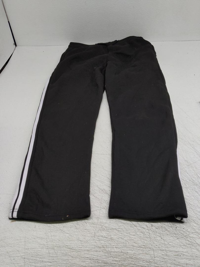 Real Essentials Men's Mesh Athletic Gym Workout Lounge Open Bottom Sweatpants with Pockets, Black, 2XL