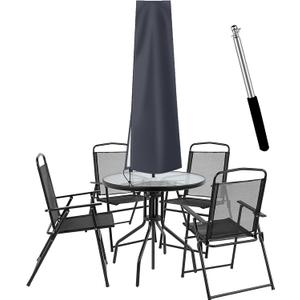 Dafire Patio Umbrella Cover for 7FT to 9FT Parasols - 1.7m Dark Gray 420D Oxford Fabric Waterproof Market Umbrella With Zip - For Outdoor Umbrellas With Rod