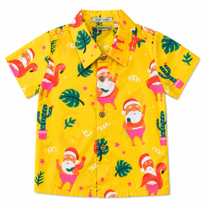 Damipow Mens Unique Pattern Hawaiian Shirt Beach Tropical Button Up Shirts Vacation Cruise Hawaii Summer Clothes (Flamingo), 2XL