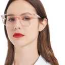 MARE AZZURO Blue Blocking Reading Glasses Women Light Computer Readers (Pink, 4.0x)