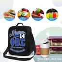 Lightweight Fraternity Backpack Gift Set Paraphernalia Durable 600D Oxford Backpack with Lunch Bag Pencil Case (Blue, One Size)