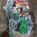 Lunmon 44 Pcs 4 ft Half Christmas Tree for Wall Corner Christmas Tree with Xmas Ball Light String Icicle Flowers Snowflake Ribbon Top Star for Holiday Indoor Party Decoration (Frost White)