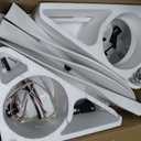 Roomratv 42 Inch White Ceiling Fans with Lights, Remote Control,Reversible DC Motor,Dimmable,6 Speeds,Ultra Quiet,3 Blade Ceiling Fans for Bedroom,Living Room,Indoor Outdoor Patio