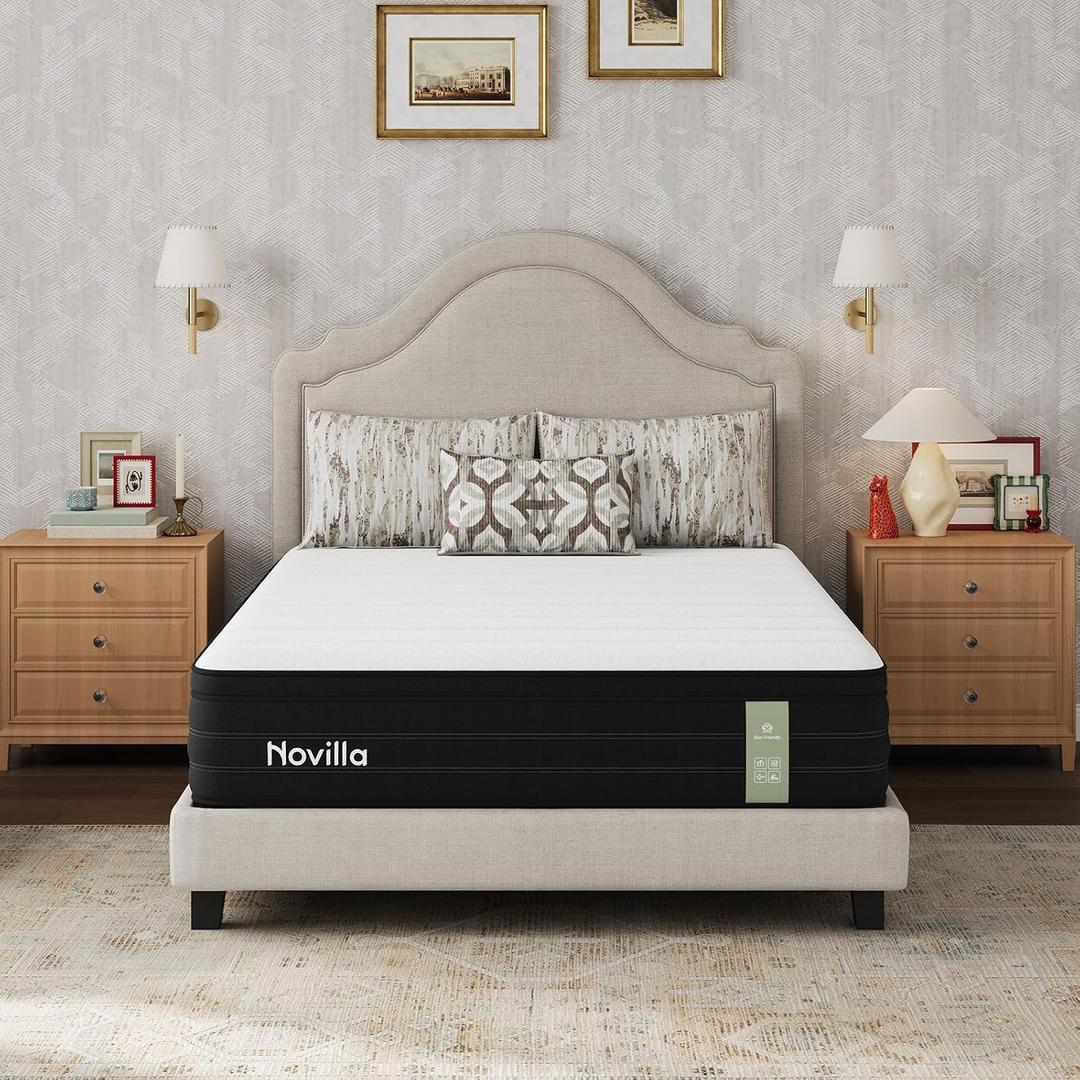 Novilla Twin Mattress 10 Inch, Cooling Hybrid Mattress with Upgraded Coils