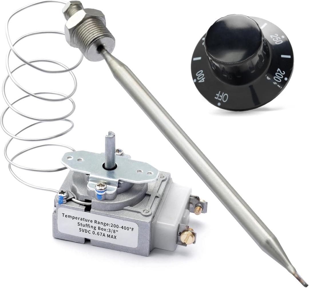 RX-2-24 Thermostat for Deep Fryer with 3/8" Mpt Stuff Box Replacement for Atosa 301030004 RX-10-24 RX-2-30 RX Millivolt Thermostat 00-913153 Replacement for Adcraft deep Fryer 200-400F with 3/8"