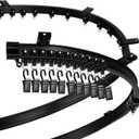 Jetec Curved Ceiling Curtain Track 8 m/ 26 ft Bendable Mount for Curtain Rail Bunk Bed Bay Window Room Divider Flexible Straight (Black)