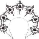 L'VOW Mary Halo Crown Baroque Saint Headdress Stars Goddess Tiara and Crown for Women Boho Wedding Headpiece Costume