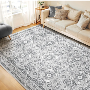 WITSHOCK Living Room Area Rugs 9x12: Soft Non-Slip Backing Washable Rugs Vintage Large Carpet for Bedroom Office Dining Room Kitchen Stain Resistant Home Decor Rug