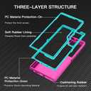 I-HONVA for Samsung Galaxy S24 Ultra Case [Compatible with MagSafe] Shockproof 3-Layer Full Body Protection [Without Screen Protector] Rugged Heavy Duty Cover Case for Galaxy S24 Ultra,Rose Red/Green