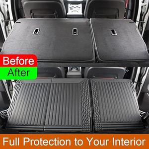 TripleAliners Vehicle Mat Universal Fit Trunk Cargo Liner All Weather Protection XPE Material Seat Back Protector Trim-to-Fit Compatible with Most Cars SUV Sedan (Trunk Mat)