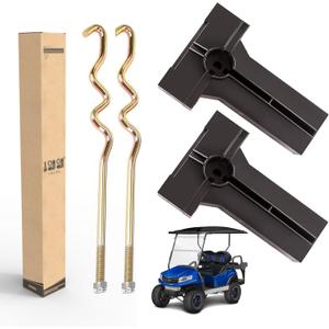 10L0L Golf Cart Battery Hold Down Plate fit for Golf Cart Club Car Precedent (2008.5-up) Replacement Part 103374801 103357701 - with 2pcs Battery Bolt S Type Rod