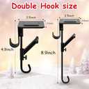 No-Drill Fireplace Stocking and Garland Hanger for Mantel 2-in-1 Adjustable Heavy Duty Christmas Hooks, Tool-Free Clip-On Design Holds Stockings Garland Securely for Indoor Outdoor Decor (3-gold)