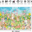 Hello Spring Easter Backdrop Spring Rabbits Eggs Happy Easter Day Party Decoration Photo Prop Booth Indoor Outdoor(86FT)