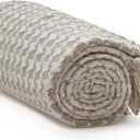 Americanflat 50x60 Throw Blanket - Soft and Breathable Cotton Throw Blanket for Couch, Bed, Chair - Decorative Blanket Perfect for Home, Office, or Outdoor Use - Cream and Beige Houndstooth Blanket