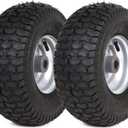 AR-PRO (2-Pack) 15 x 6.00-6 Front Tire and Wheel Assembly for Riding Mower Lawn Tractor, 3" Centered Hub, 3/4" Sintered Iron Bushings, 4Ply Pneumatic with Turf Tread