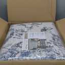 Washable Area Rug for Living Room - Stain Resistant Urtla Thin Rugs with Non Slip Rubber Backing - Indoor Floor Carpet for Dining Room Home Office Dorm (Navy Blue/White, 9x12 Feet)