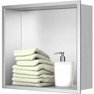 Elefloom Shower Niche, Stainless Steel Elegant Bathroom Niche, No Tile Needed Recessed Shower Shelf Organizer for Storage