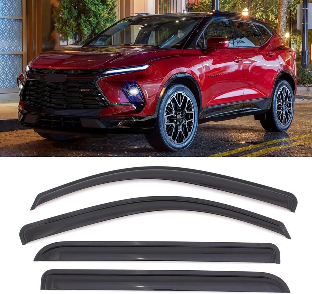 Rain Guards Tape-on Window Deflectors for 2021-2023 Chevy Trailblazer Vent Visors Sun Visors Black 4pcs Wind Vent Visors