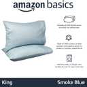 Amazon Basics 400 Thread Count 100% Cotton Pillow Cases, Sateen Weave, King Size, 40" x 20", Smoke Blue, Set of 2