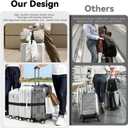 5-in-1 Luggage Straps for Suitcases, TSA Buckle Adjustable Elastic Luggage Connector Straps, Two Short and One Long, Fits Up to Three Suitcases in Mixed Sizes, Bottle Clip and Bag Hook, Black